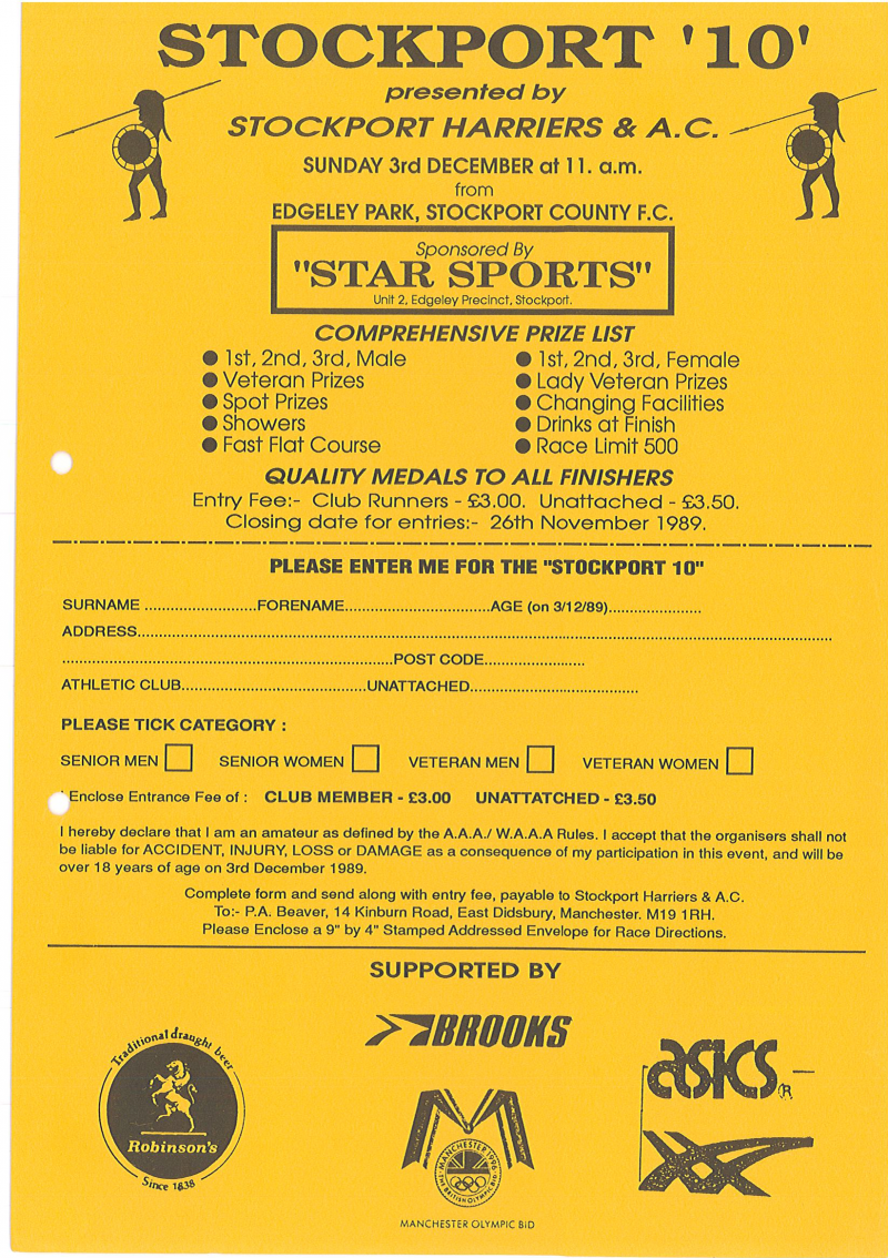 Stockport 10 entry form